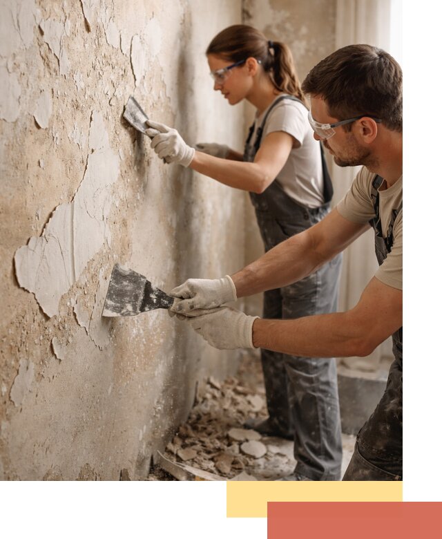 Снятие старой шпаклевки и подготовка поверхностей в Твери