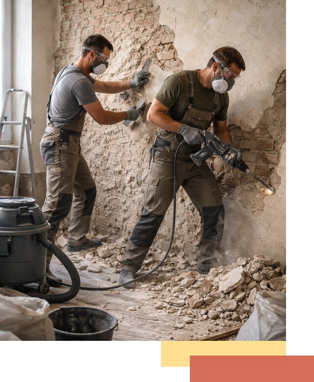 Демонтаж штукатурки со стен в Твери быстро и аккуратно