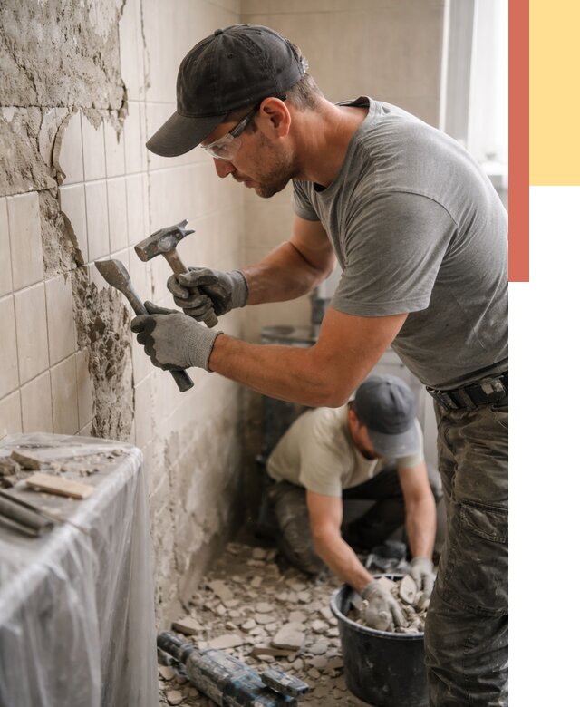 Демонтаж плитки со стен в Твери от 924 руб. — быстро и недорого | ОТДЕЛОЧНИК-Твр