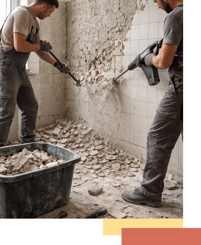 Демонтаж плитки со стен в Твери быстро и аккуратно