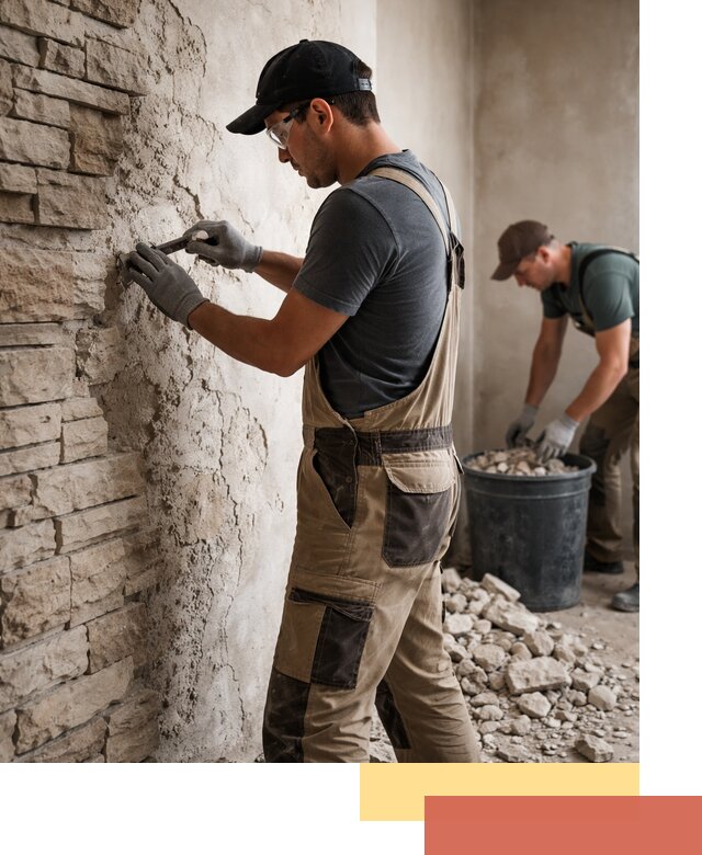 Демонтаж декоративного камня в Твери профессионально и безопасно