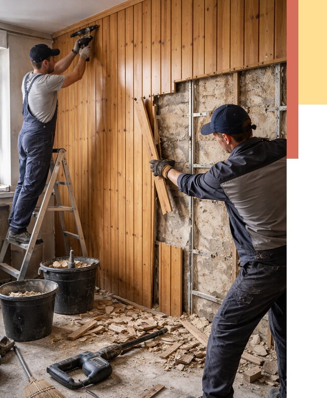 Демонтаж вагонки со стен в Твери от 1576 руб. — снятие, удаление, срочно | ОТДЕЛОЧНИК-Твр