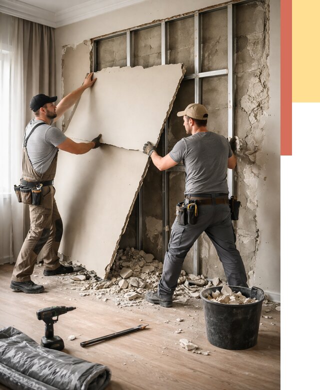 Демонтаж гипсокартона со стен в Твери от 380 руб. — услуги демонтажа | ОТДЕЛОЧНИК-Твр