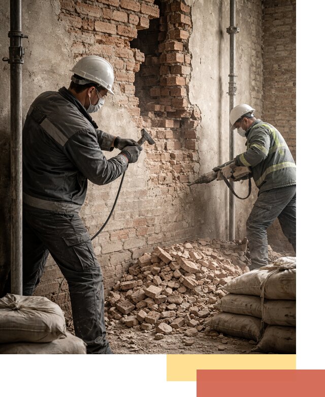 Демонтаж кирпичных стен в Твери быстро и безопасно