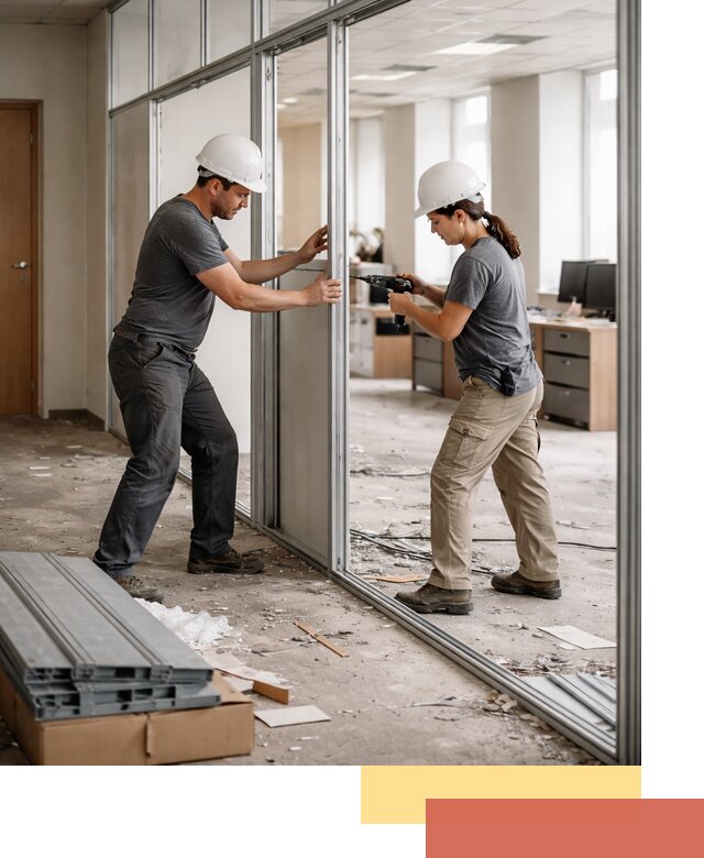 Демонтаж алюминиевых перегородок в Твери быстро и аккуратно