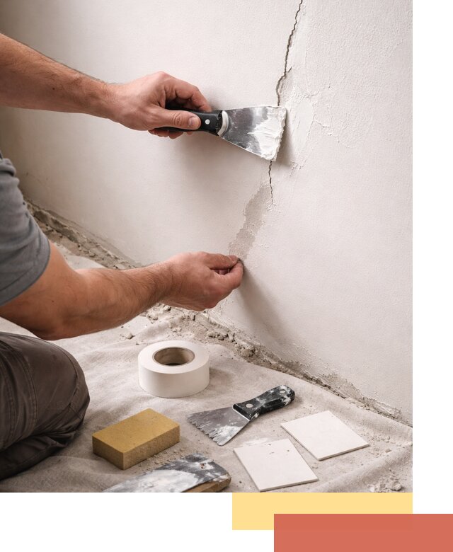 Заделка трещин и сколов в стенах и потолках в Твери