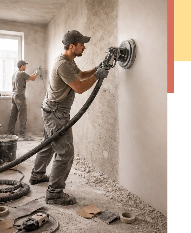 Шлифовка стен в Твери от 1304 руб/м2 — быстро и недорого | ОТДЕЛОЧНИК-Твр