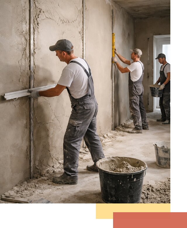 Штукатурка стен по маякам в Твери — точная и ровная поверхность