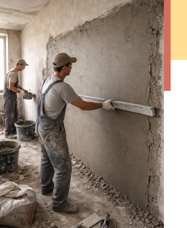 Цементная штукатурка стен в Твери от 4892 руб/м2 — быстро и недорого | ОТДЕЛОЧНИК-Твр