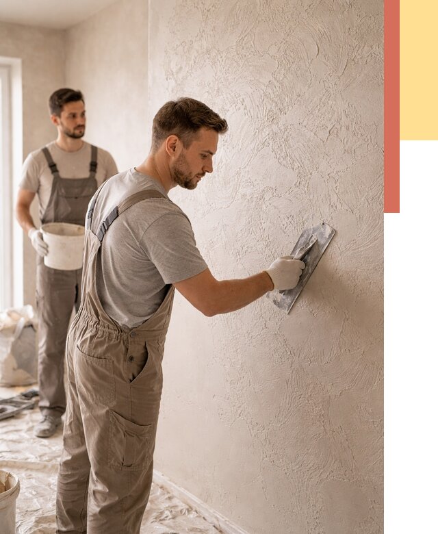 Фактурная штукатурка стен в Твери от 4565 руб./м² — заказать под ключ | ОТДЕЛОЧНИК-Твр