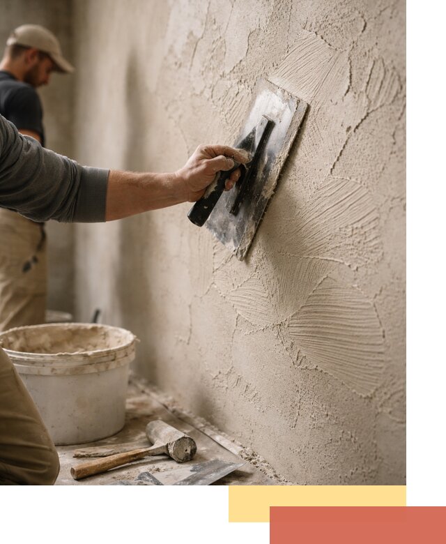 Фактурная штукатурка стен в Твери — монтаж, отделка, реставрация