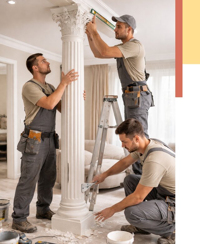 Установка декоративных колонн в Твери от 13044 руб. под ключ | ОТДЕЛОЧНИК-Твр