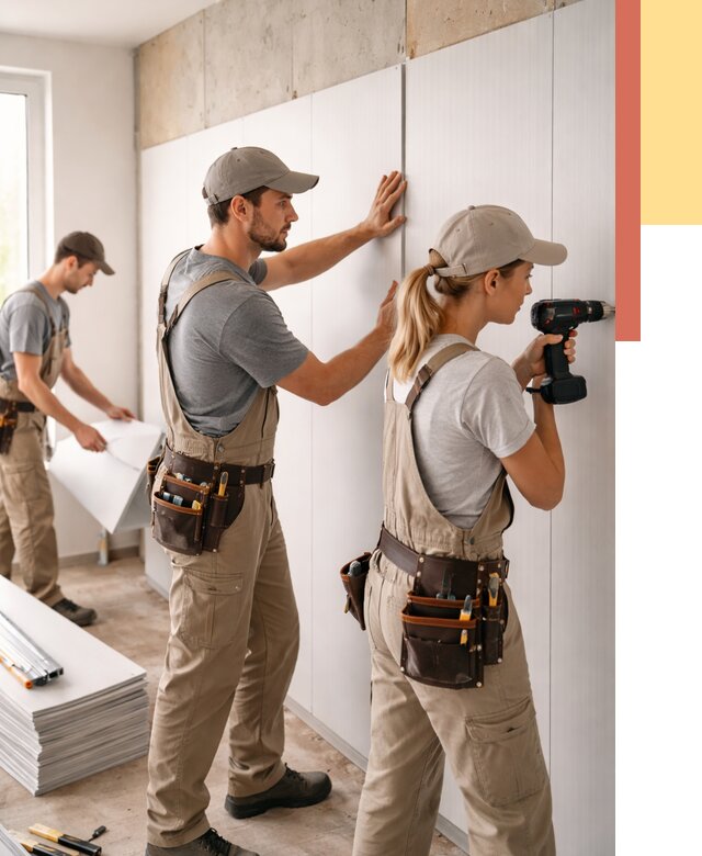 Монтаж ПВХ панелей на стены в Твери от 489 руб/м2 — быстро и недорого | ОТДЕЛОЧНИК-Твр