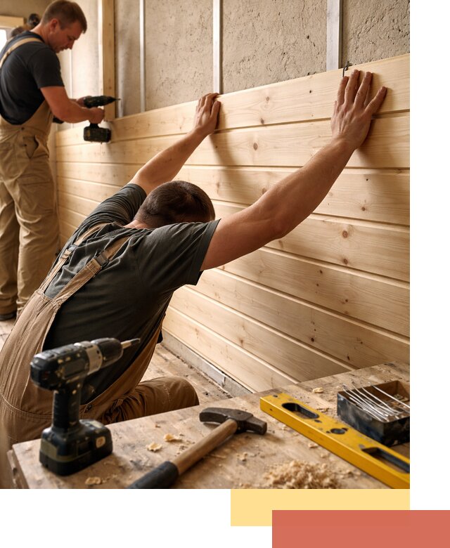 Монтаж деревянной вагонки на стены в Твери быстро и качественно