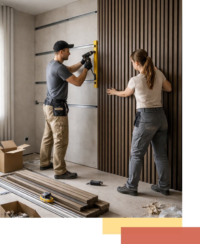 Монтаж реечных панелей на стены в Твери