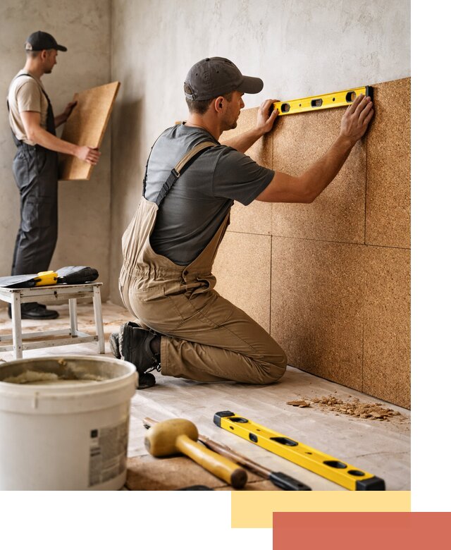 Монтаж пробковых панелей на стены в Твери быстро и качественно