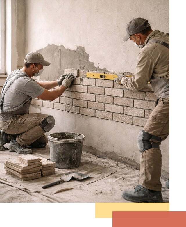 Монтаж декоративного кирпича профессионально в Твери