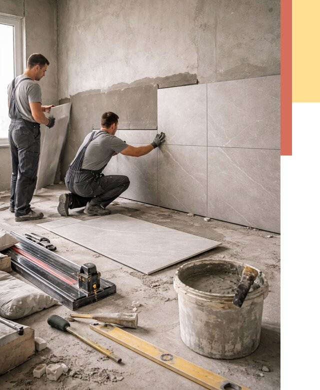 Облицовка стен керамогранитом в Твери от 4565 руб./м² — услуги под ключ | ОТДЕЛОЧНИК-Твр