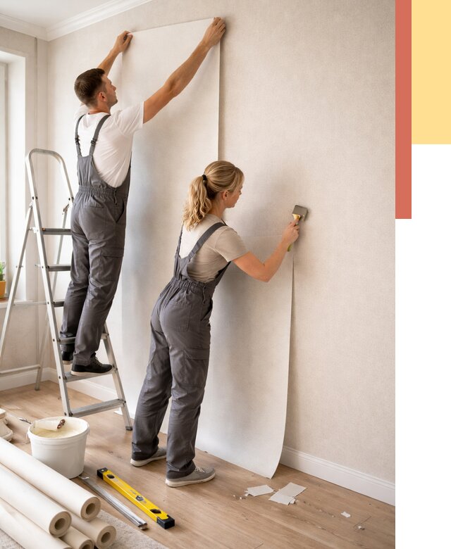 Поклейка флизелиновых обоев в Твери от 6522 руб. | Быстро и недорого — ОТДЕЛОЧНИК-Твр