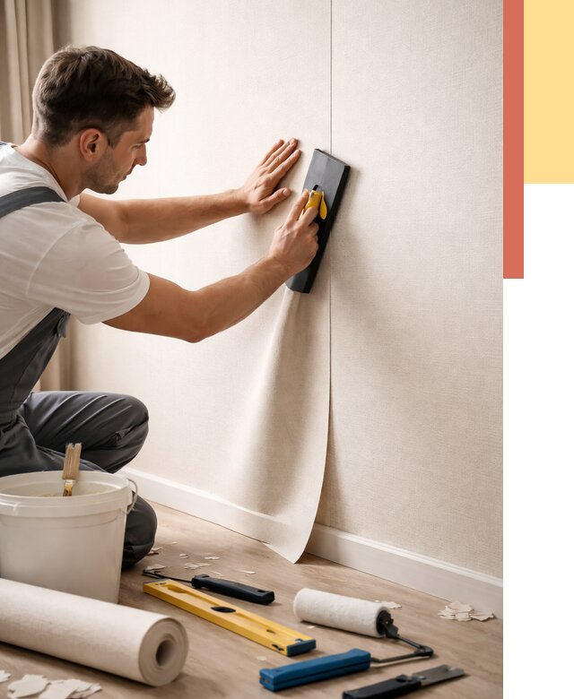 Поклейка виниловых обоев в Твери от 4892 руб. | Быстро и недорого — ОТДЕЛОЧНИК-Твр