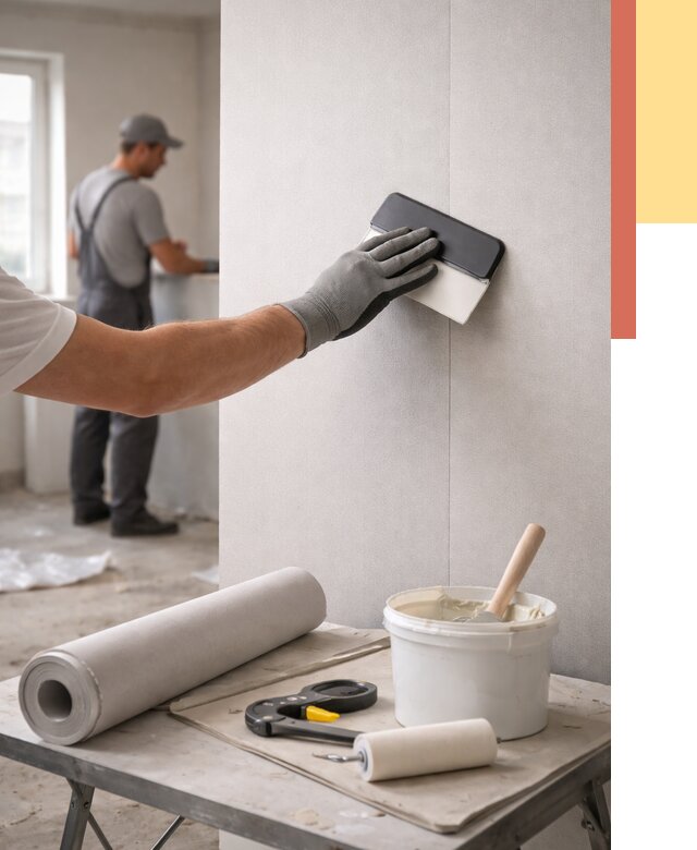 Поклейка обоев под покраску в Твери от 3805 руб. за м2 | ОТДЕЛОЧНИК-Твр