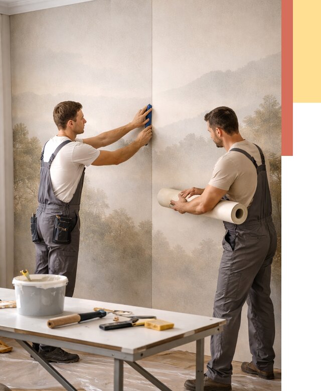 Поклейка фотообоев в Твери от 9240 руб/м² — быстро и недорого | ОТДЕЛОЧНИК-Твр