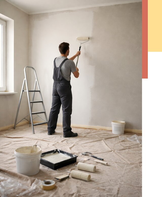 Покраска стен моющейся краской в Твери от 380 руб./м² — быстро и недорого | ОТДЕЛОЧНИК-Твр