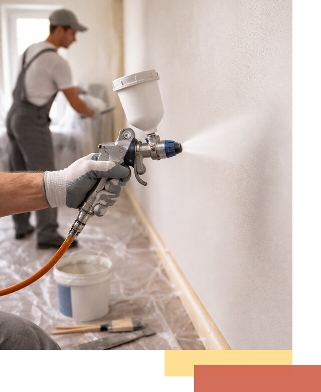 Покраска стен краскопультом в Твери быстро и качественно