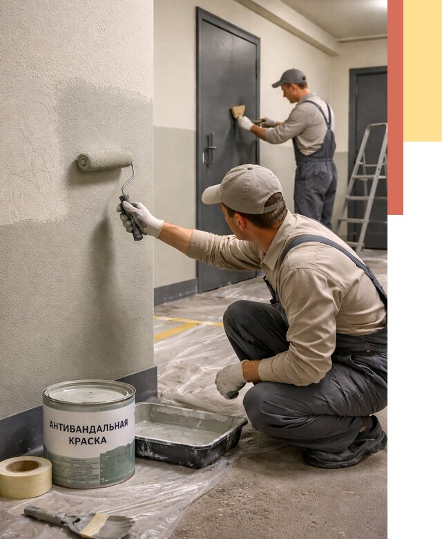Покраска стен антивандальной краской в Твери от 4892 руб./м² под ключ | ОТДЕЛОЧНИК-Твр