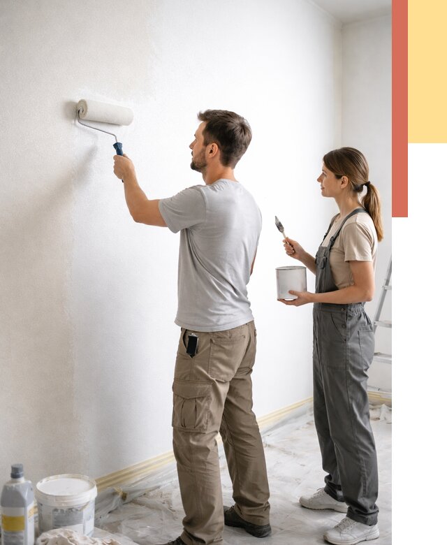 Окраска стен по стеклохолсту в Твери от 4892 руб/м² под ключ | ОТДЕЛОЧНИК-Твр