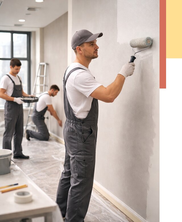 Покраска стен в офисе в Твери от 9240 руб. — быстро и недорого | ОТДЕЛОЧНИК-Твр