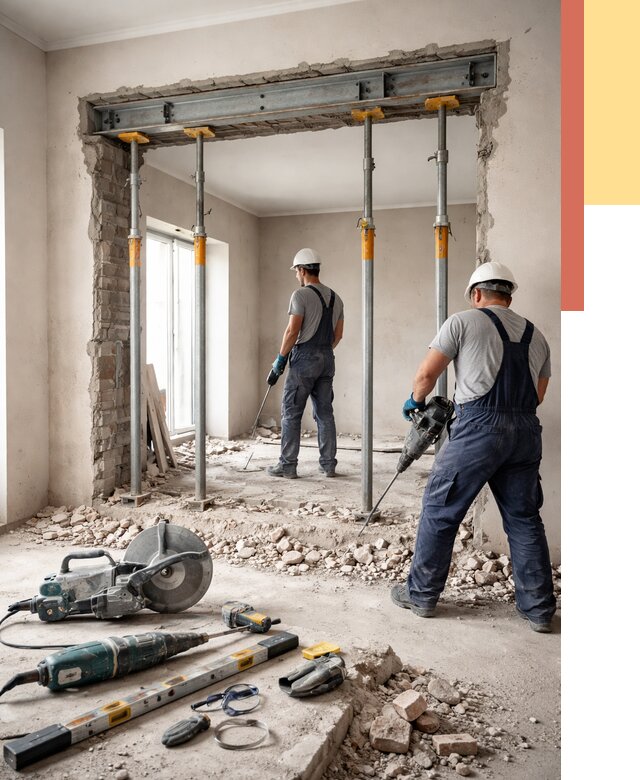 Прорезка проема в стене в Твери от 4892 руб. — быстро и недорого | ОТДЕЛОЧНИК-Твр