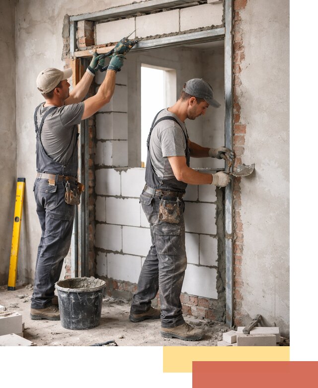 Закладка дверного проема под ключ в Твери: демонтаж, монтаж, отделка