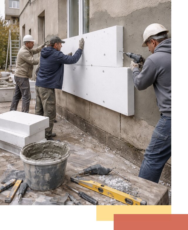 Утепление наружных стен пенопластом в Твери