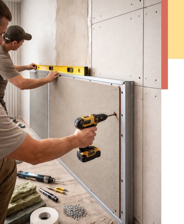 Шумоизоляция стен панелями ЗИПС в Твери от 2391 руб./м² под ключ | ОТДЕЛОЧНИК-Твр