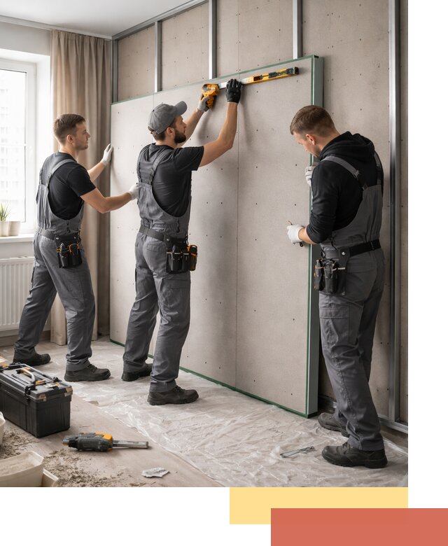 Шумоизоляция стен панелями ЗИПС в Твери для жилых и коммерческих помещений