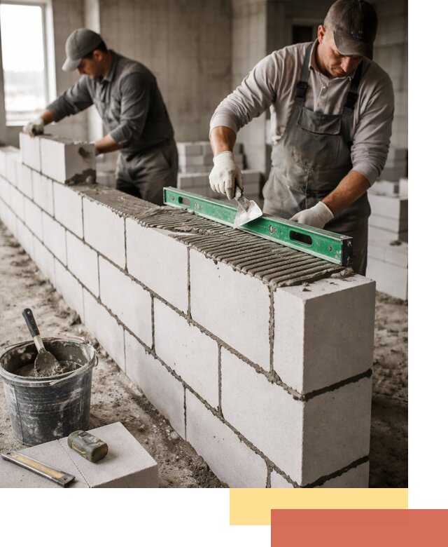 Кладка перегородок из газобетона в Твери быстро и качественно