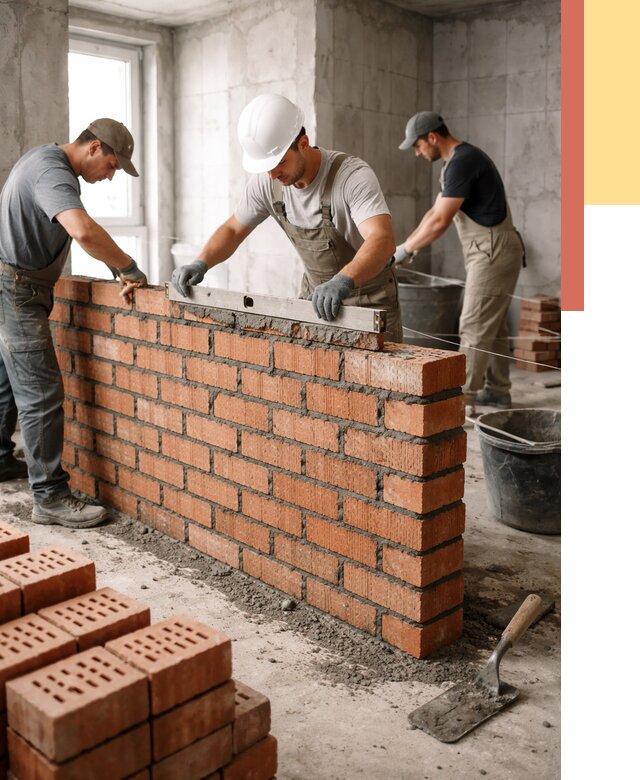 Кладка перегородок из кирпича в Твери от 3805 руб. за м² | ОТДЕЛОЧНИК-Твр