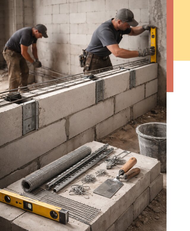 Армирование кладки перегородок в Твери от 815 руб. под ключ | ОТДЕЛОЧНИК-Твр