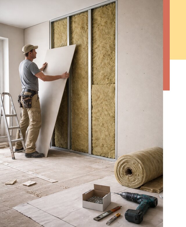 Перегородка из гипсокартона с шумоизоляцией в Твери от 3391 руб. | ОТДЕЛОЧНИК-Твр