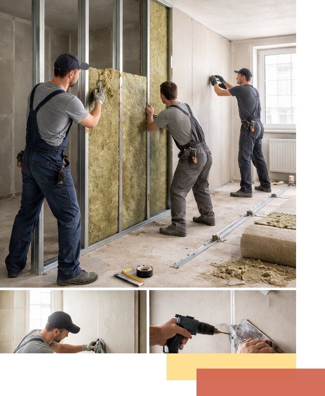 Перегородка из гипсокартона с шумоизоляцией в Твери — монтаж под ключ