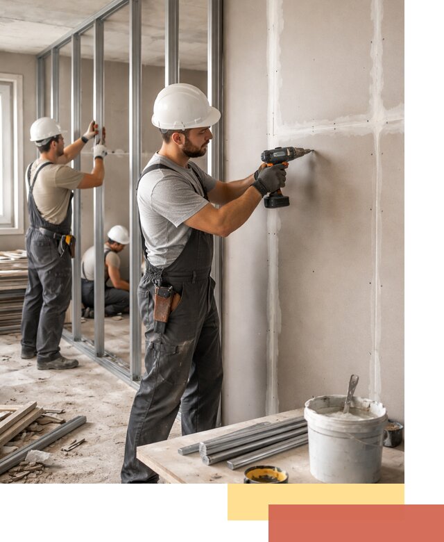 Перегородки из огнестойкого гипсокартона в Твери под ключ