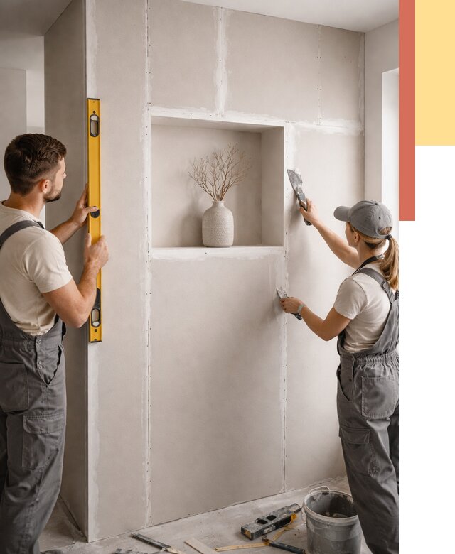 Перегородка из гипсокартона с нишей в Твери от 3533 руб. под ключ | ОТДЕЛОЧНИК-Твр