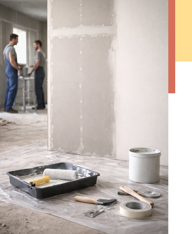 Покраска перегородок из гипсокартона в Твери от 4892 руб. под ключ | ОТДЕЛОЧНИК-Твр