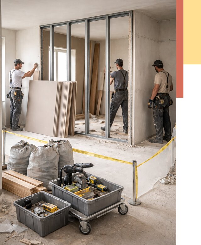 Перенос гипсокартонной перегородки в Твери под ключ от 4892 руб. | Демонтаж и монтаж – ОТДЕЛОЧНИК-Твр