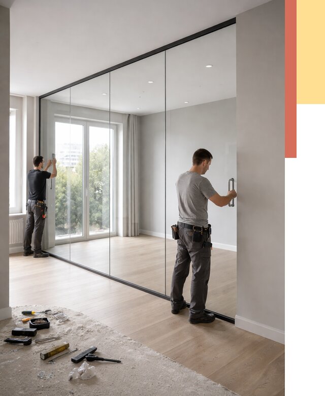 Изготовление стеклянных перегородок в Твери от 13424 руб. под ключ | ОТДЕЛОЧНИК-Твр