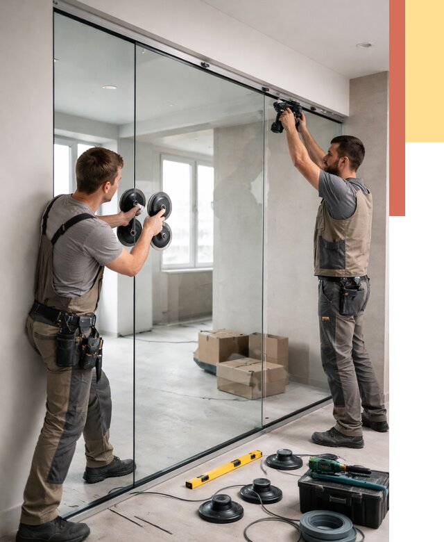 Монтаж стеклянных перегородок в Твери от 7066 руб. | ОТДЕЛОЧНИК-Твр