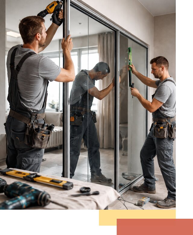 Каркасные стеклянные перегородки под ключ в Твери