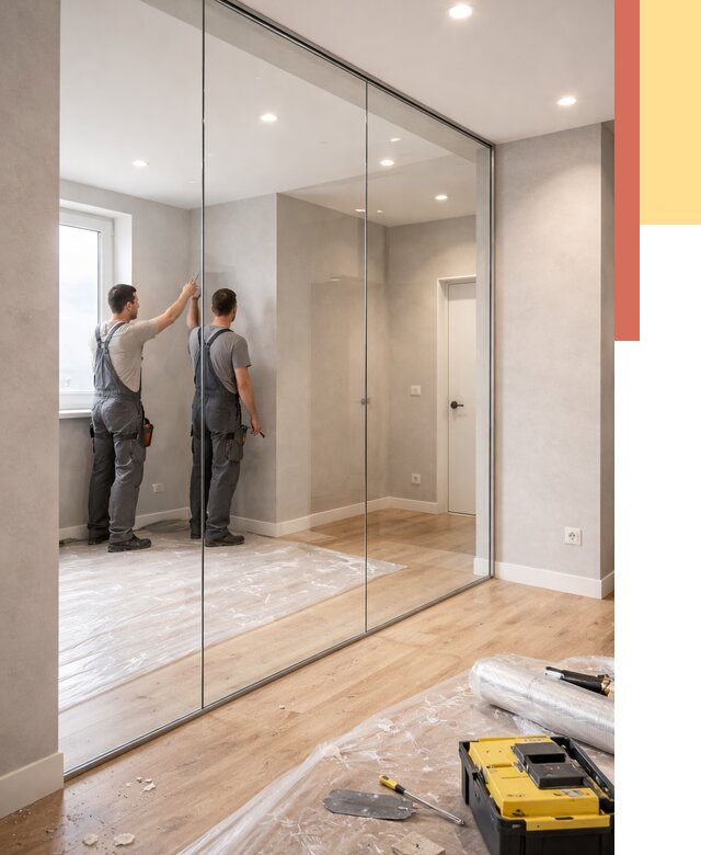 Безрамные стеклянные перегородки в Твери — монтаж от 10327 руб. | ОТДЕЛОЧНИК-Твр