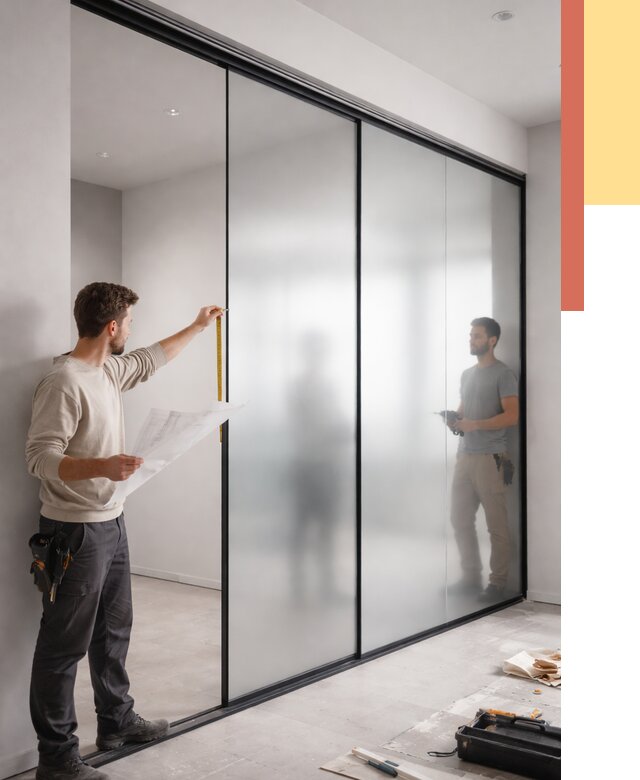 Матовые стеклянные перегородки в Твери от 9240 руб. — монтаж и установка | ОТДЕЛОЧНИК-Твр